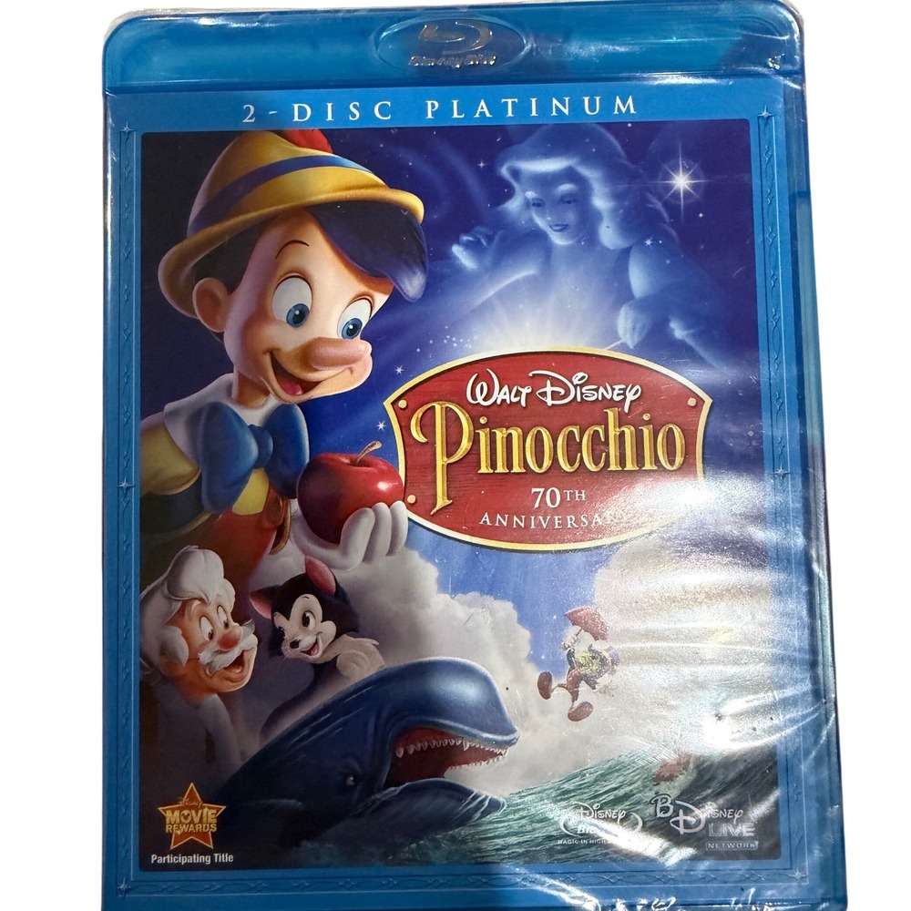 Walt Disney Pinocchio 70th Anniversary Platinum Edition Blu-ray DVD New Sealed